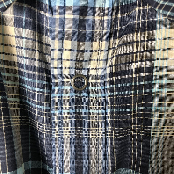 Patagonia 54025SP18 Check Pattern Short Sleeve Western Shirt, Men's XL polyester navy blue type Vintage Second Hand