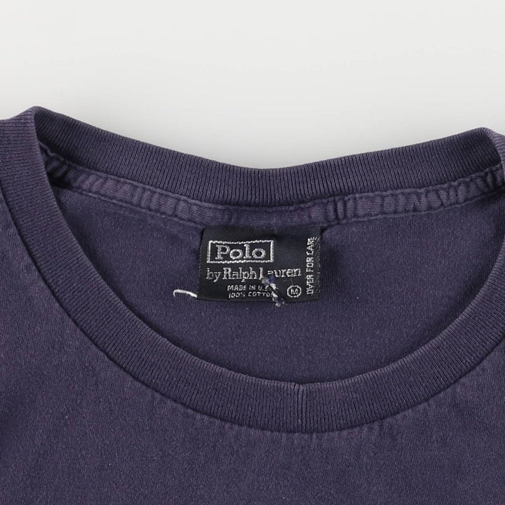 Ralph Lauren POLO by Ralph Lauren Short Sleeve Logo Pocket T-Shirt, Made in USA, Men's Size Medium cotton navy blue type Vintage Second Hand