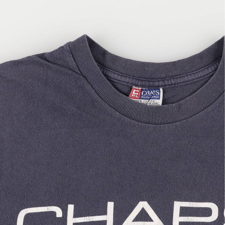 Vintage 90'S Ralph Lauren CHAPS Stars and Stripes Short Sleeve Logo T-Shirt, Men's Size Medium cotton navy blue type Vintage Second Hand
