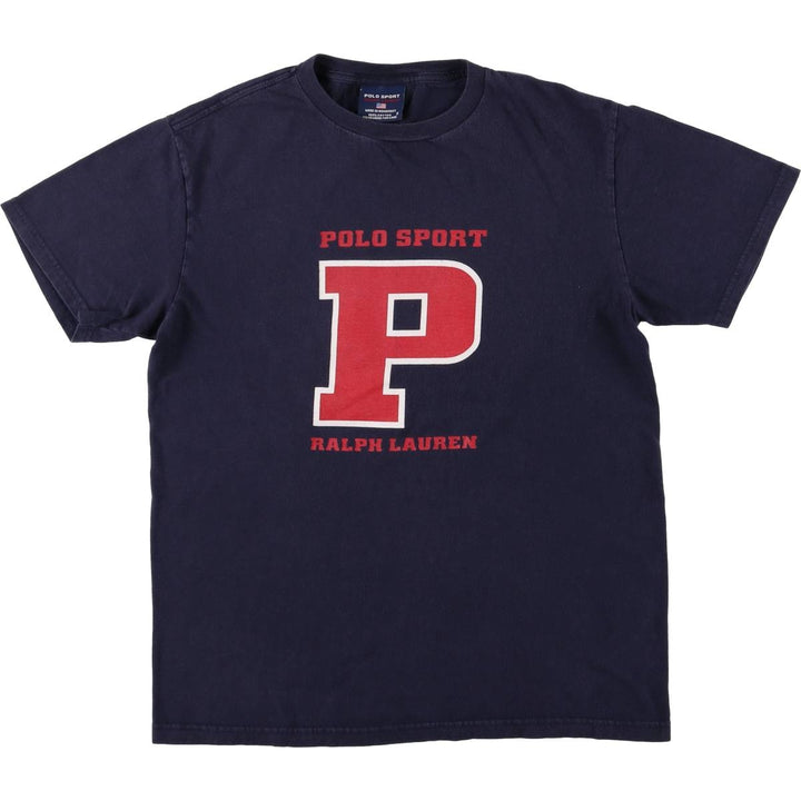 Ralph Lauren POLO SPORT RALPH LAUREN short-sleeved logo T-shirt, men's size S cotton navy blue type Vintage Second Hand