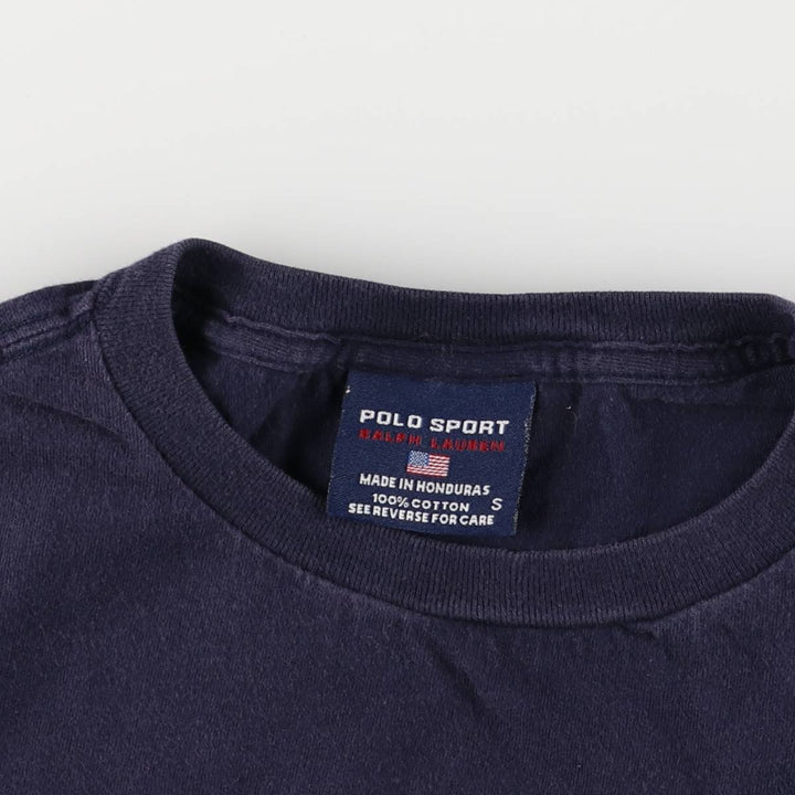 Ralph Lauren POLO SPORT RALPH LAUREN short-sleeved logo T-shirt, men's size S cotton navy blue type Vintage Second Hand