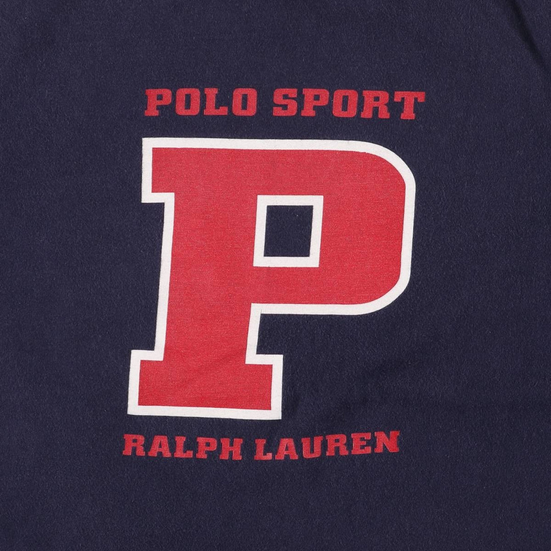 Ralph Lauren POLO SPORT RALPH LAUREN short-sleeved logo T-shirt, men's size S cotton navy blue type Vintage Second Hand