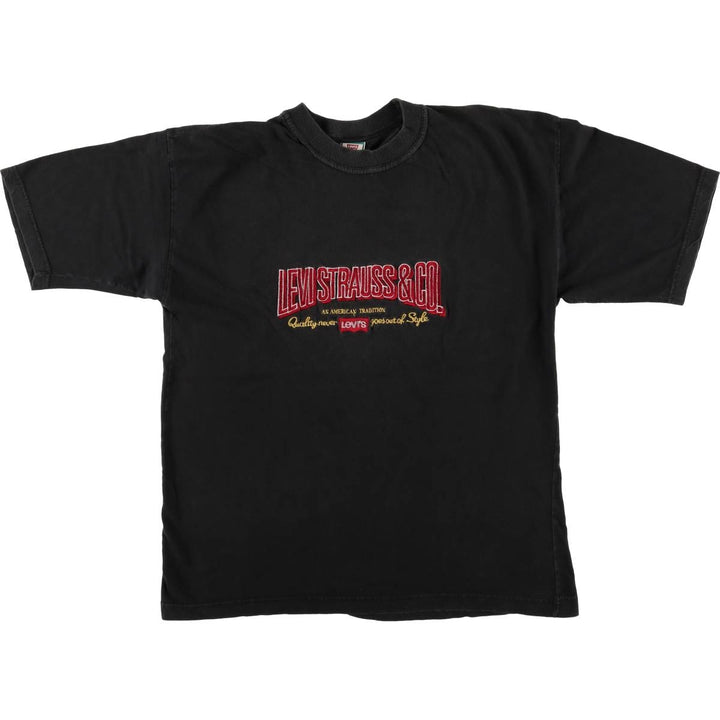 90'S Vintage Levi's Short Sleeve Logo T-Shirt, Made in USA, Men's Size L cotton black type Vintage Second Hand