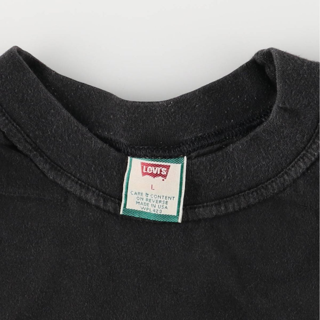 90'S Vintage Levi's Short Sleeve Logo T-Shirt, Made in USA, Men's Size L cotton black type Vintage Second Hand