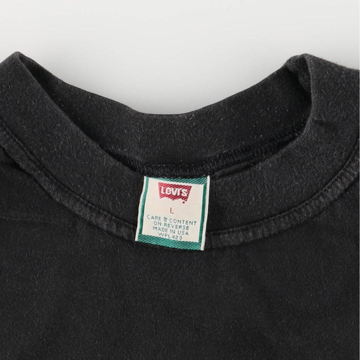 90'S Vintage Levi's Short Sleeve Logo T-Shirt, Made in USA, Men's Size L cotton black type Vintage Second Hand