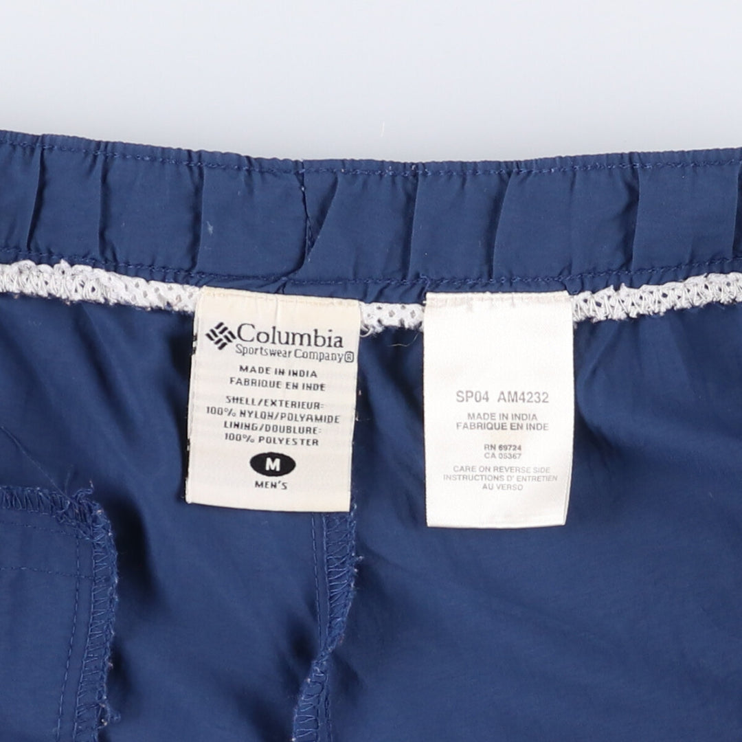 Columbia Packable Swim Shorts, Cargo Pants, Men's Size Medium Nylon Navy blue Vintage Second Hand