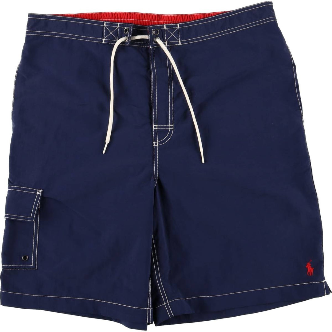 Ralph Lauren POLO by Ralph Lauren swim shorts, cargo pants, men's size L Nylon navy blue type Vintage Second Hand