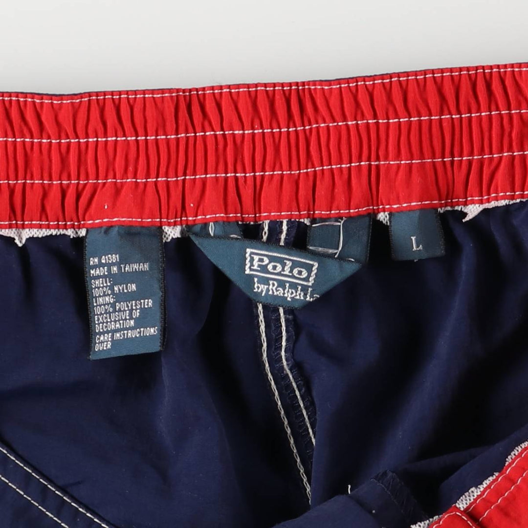 Ralph Lauren POLO by Ralph Lauren swim shorts, cargo pants, men's size L Nylon navy blue type Vintage Second Hand
