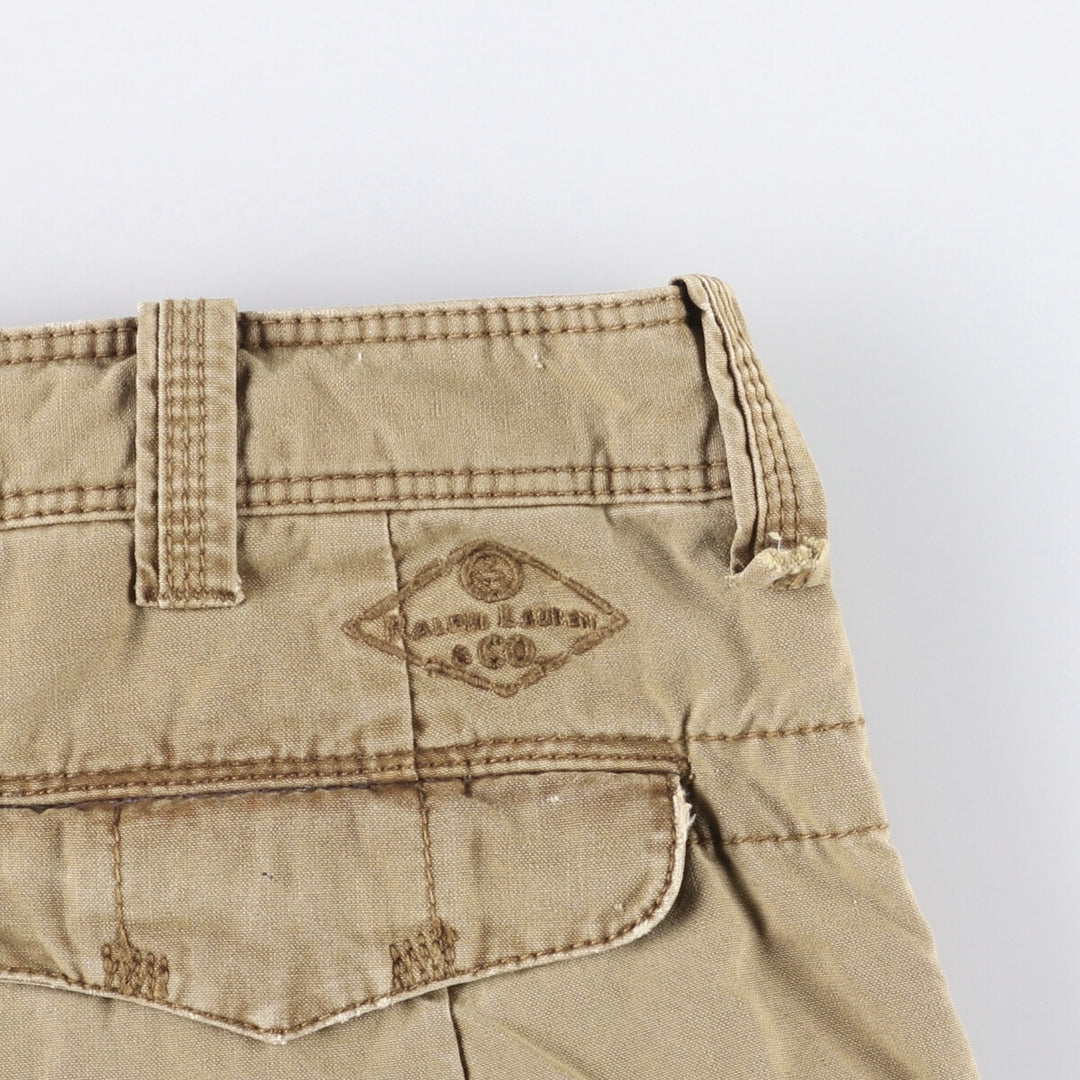 Ralph Lauren POLO by Ralph Lauren cargo shorts, half pants, men's w37 equivalent cotton beige type brown Vintage Second Hand
