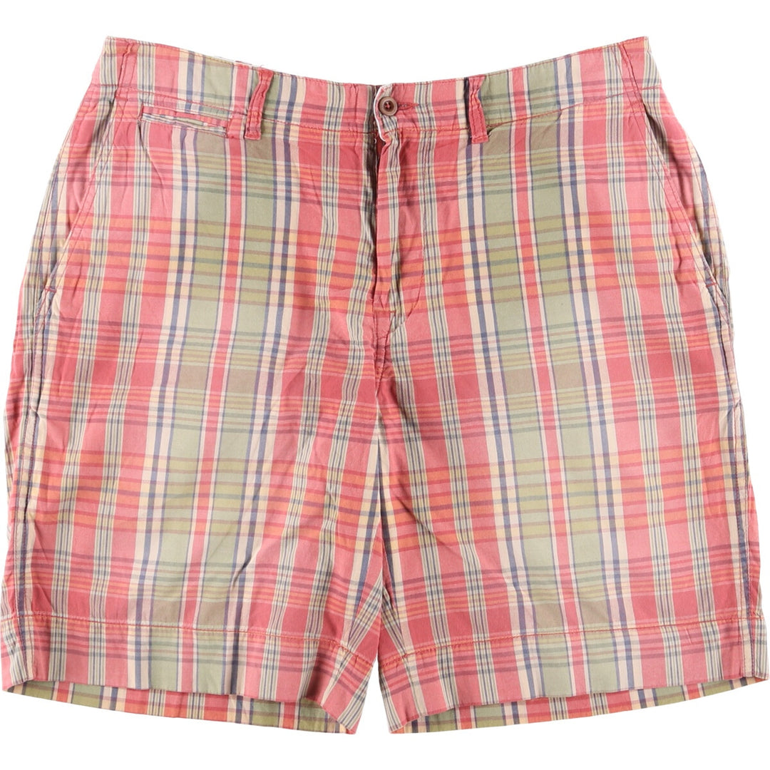 Ralph Lauren POLO by Ralph Lauren tartan cotton shorts, men's size W35. cotton red type Vintage Second Hand