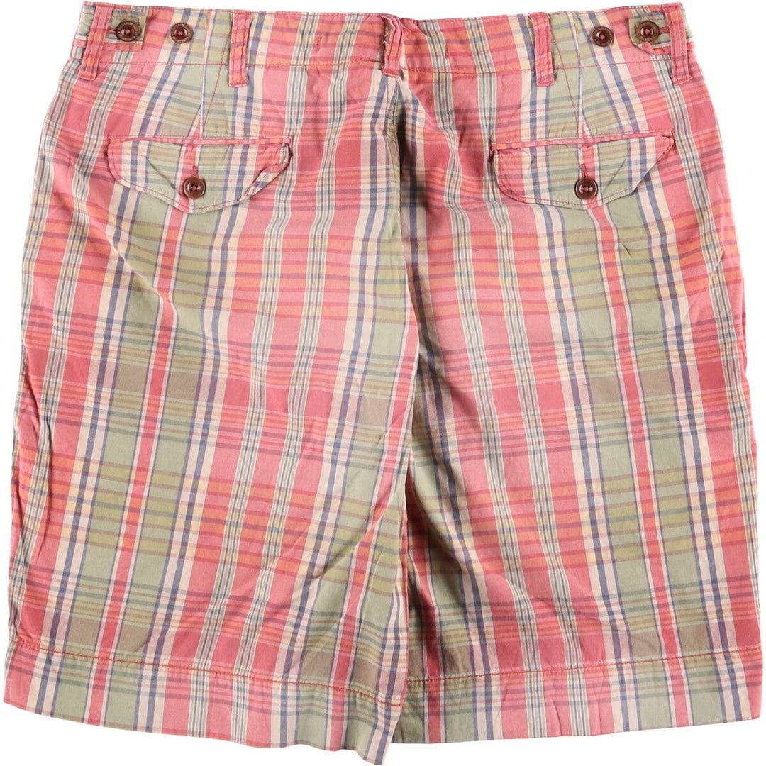 Ralph Lauren POLO by Ralph Lauren tartan cotton shorts, men's size W35. cotton red type Vintage Second Hand