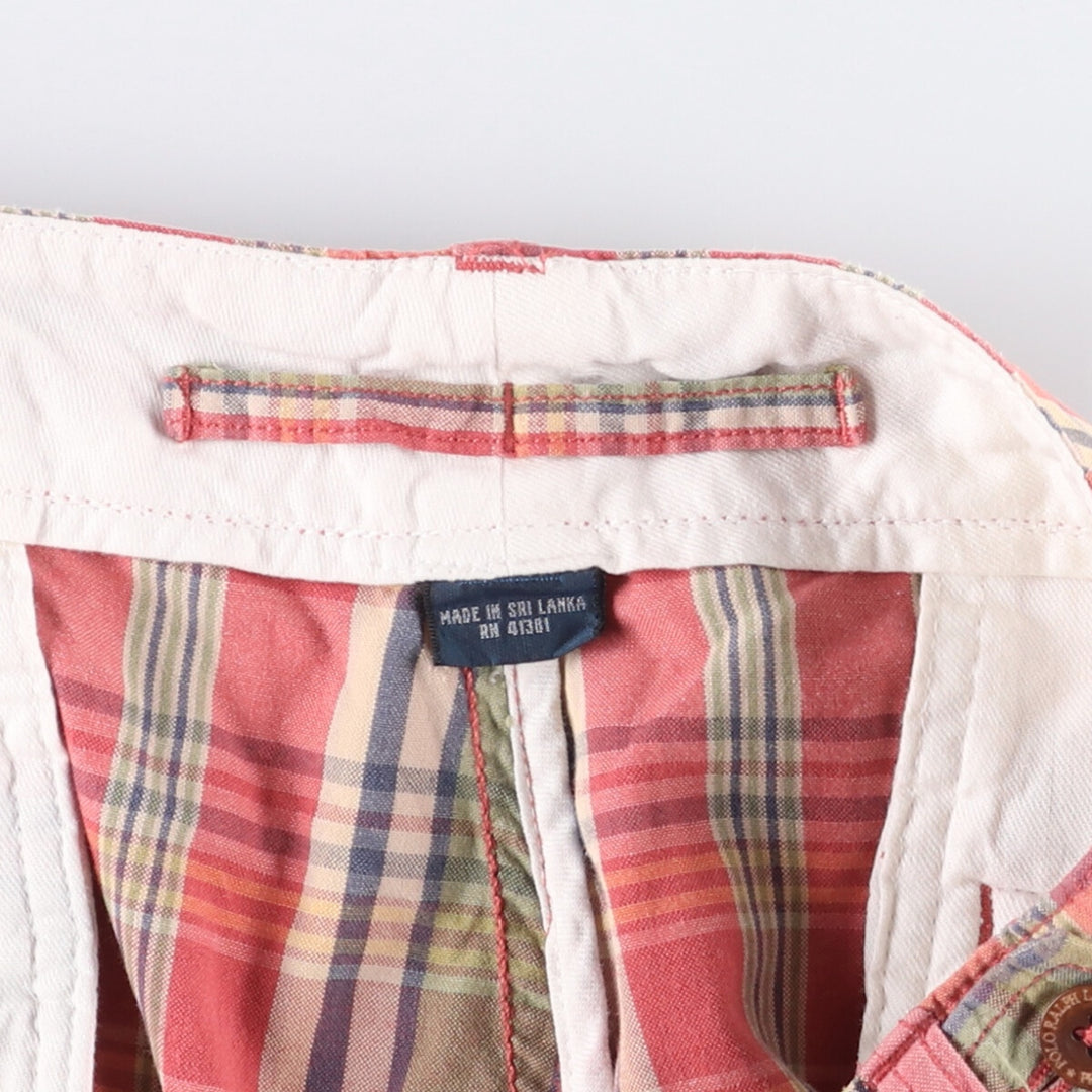 Ralph Lauren POLO by Ralph Lauren tartan cotton shorts, men's size W35. cotton red type Vintage Second Hand