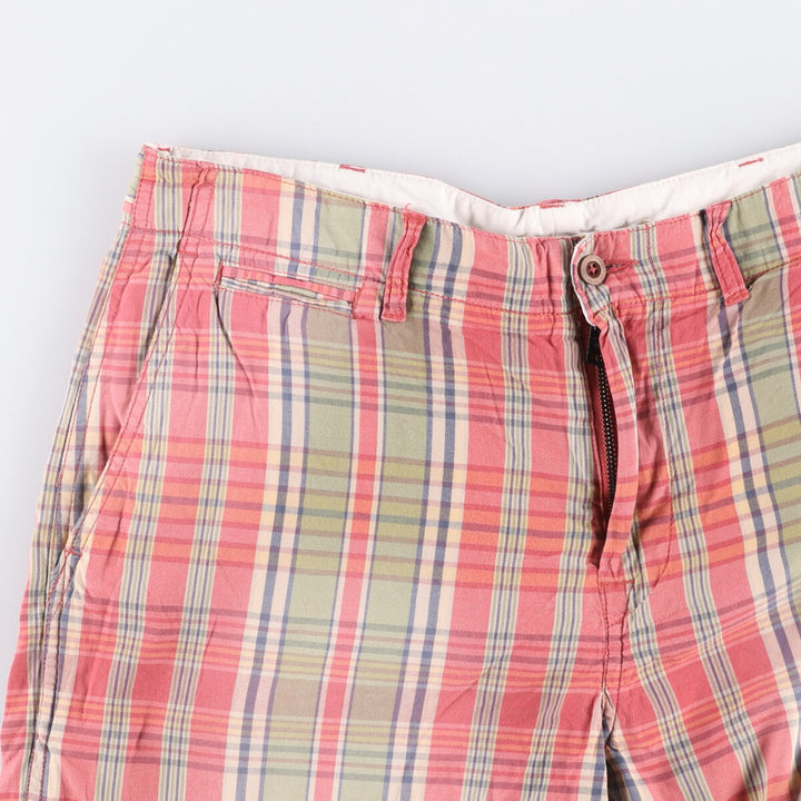 Ralph Lauren POLO by Ralph Lauren tartan cotton shorts, men's size W35. cotton red type Vintage Second Hand