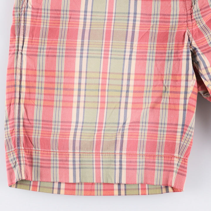 Ralph Lauren POLO by Ralph Lauren tartan cotton shorts, men's size W35. cotton red type Vintage Second Hand
