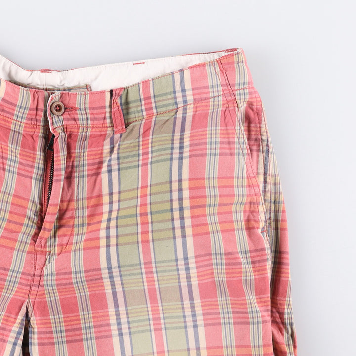 Ralph Lauren POLO by Ralph Lauren tartan cotton shorts, men's size W35. cotton red type Vintage Second Hand