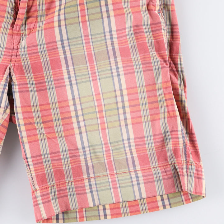 Ralph Lauren POLO by Ralph Lauren tartan cotton shorts, men's size W35. cotton red type Vintage Second Hand
