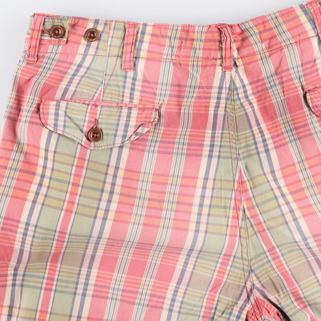 Ralph Lauren POLO by Ralph Lauren tartan cotton shorts, men's size W35. cotton red type Vintage Second Hand