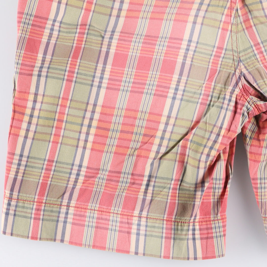 Ralph Lauren POLO by Ralph Lauren tartan cotton shorts, men's size W35. cotton red type Vintage Second Hand