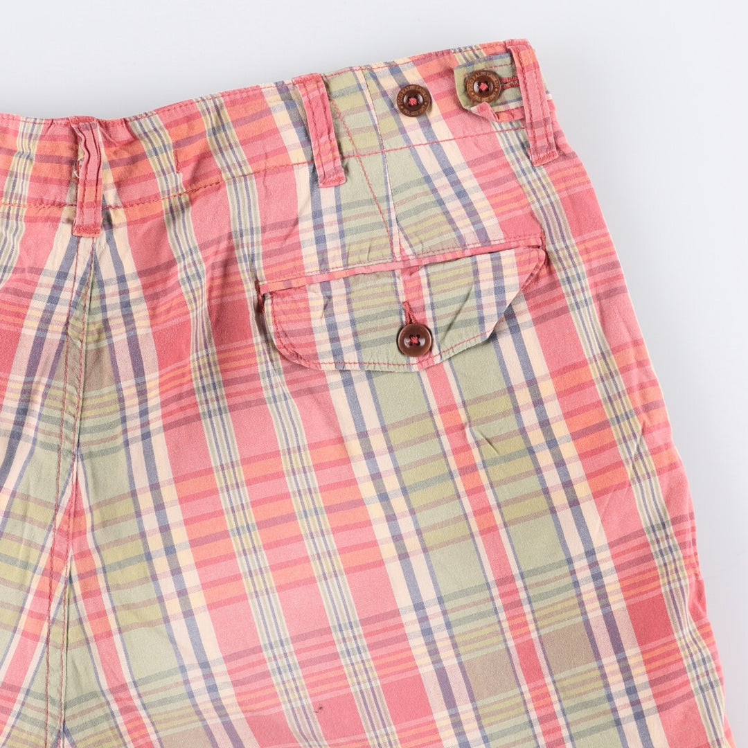 Ralph Lauren POLO by Ralph Lauren tartan cotton shorts, men's size W35. cotton red type Vintage Second Hand