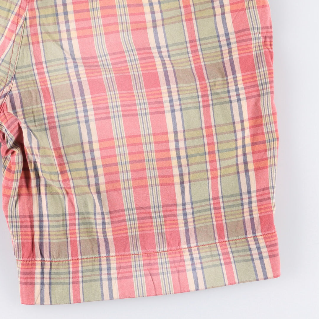 Ralph Lauren POLO by Ralph Lauren tartan cotton shorts, men's size W35. cotton red type Vintage Second Hand