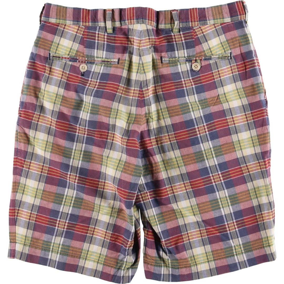 Ralph Lauren POLO GOLF tartan cotton shorts, men's size W34. cotton red type Vintage Second Hand