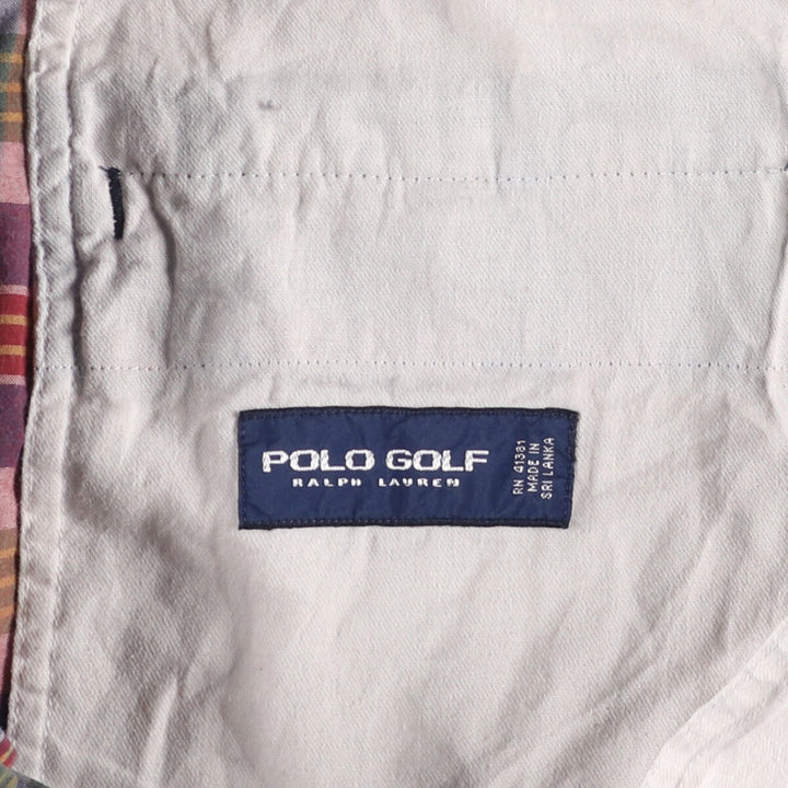 Ralph Lauren POLO GOLF tartan cotton shorts, men's size W34. cotton red type Vintage Second Hand