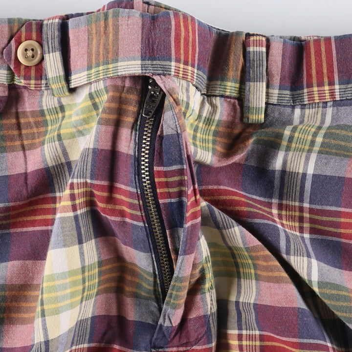 Ralph Lauren POLO GOLF tartan cotton shorts, men's size W34. cotton red type Vintage Second Hand