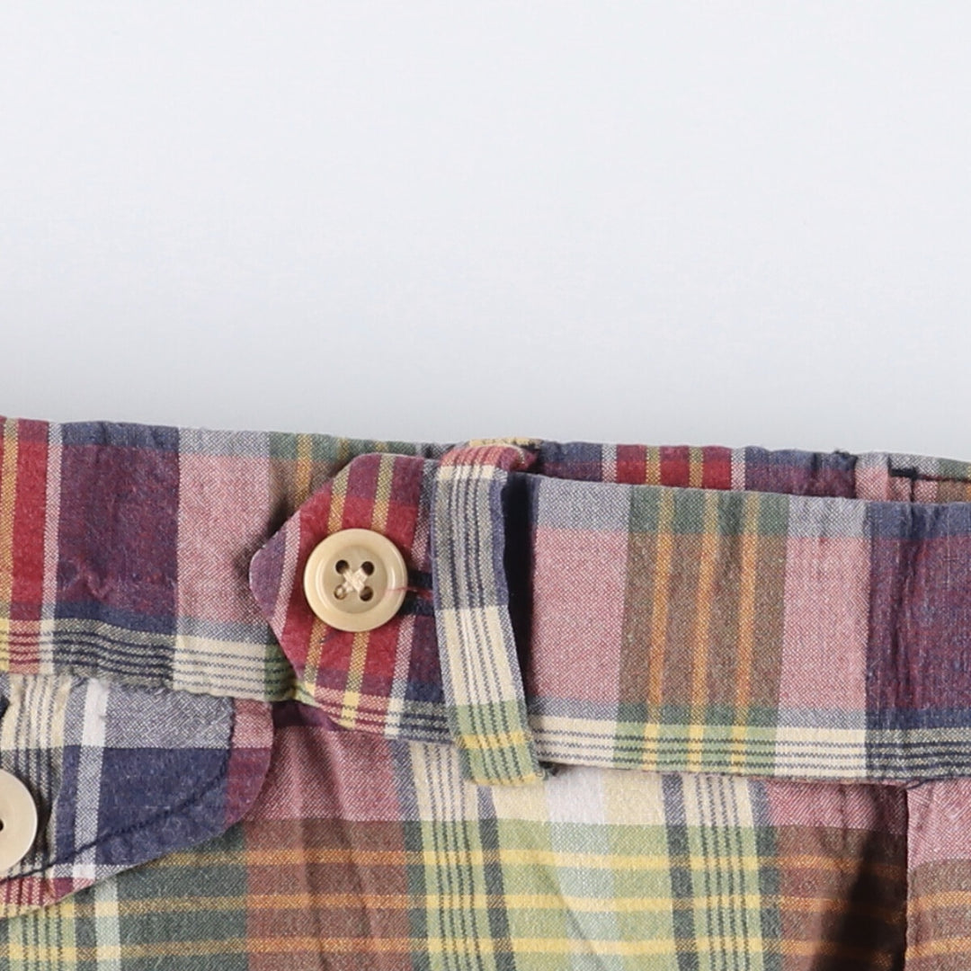 Ralph Lauren POLO GOLF tartan cotton shorts, men's size W34. cotton red type Vintage Second Hand