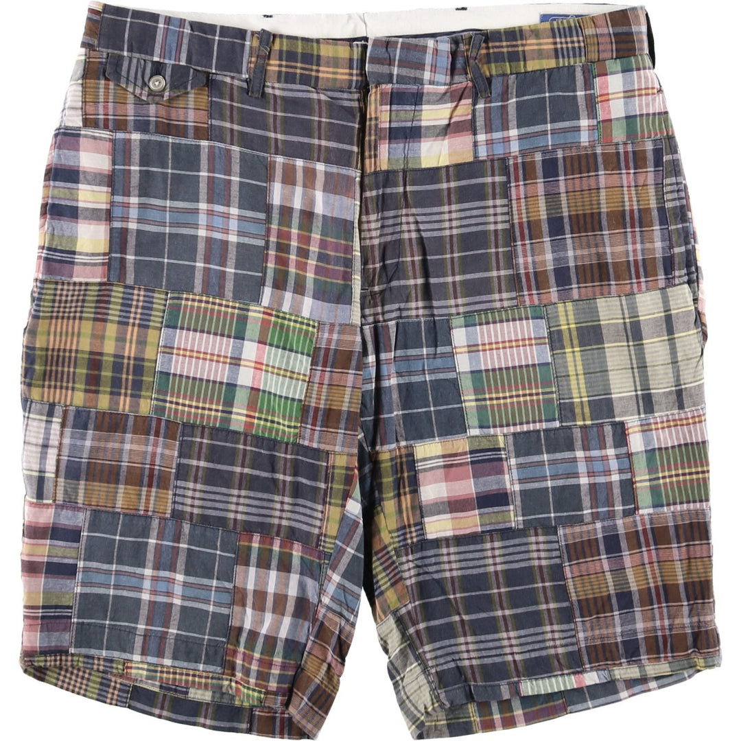 Ralph Lauren POLO by Ralph Lauren Check Pattern Patchwork Shorts Men's Size W36 cotton multicolor Vintage Second Hand