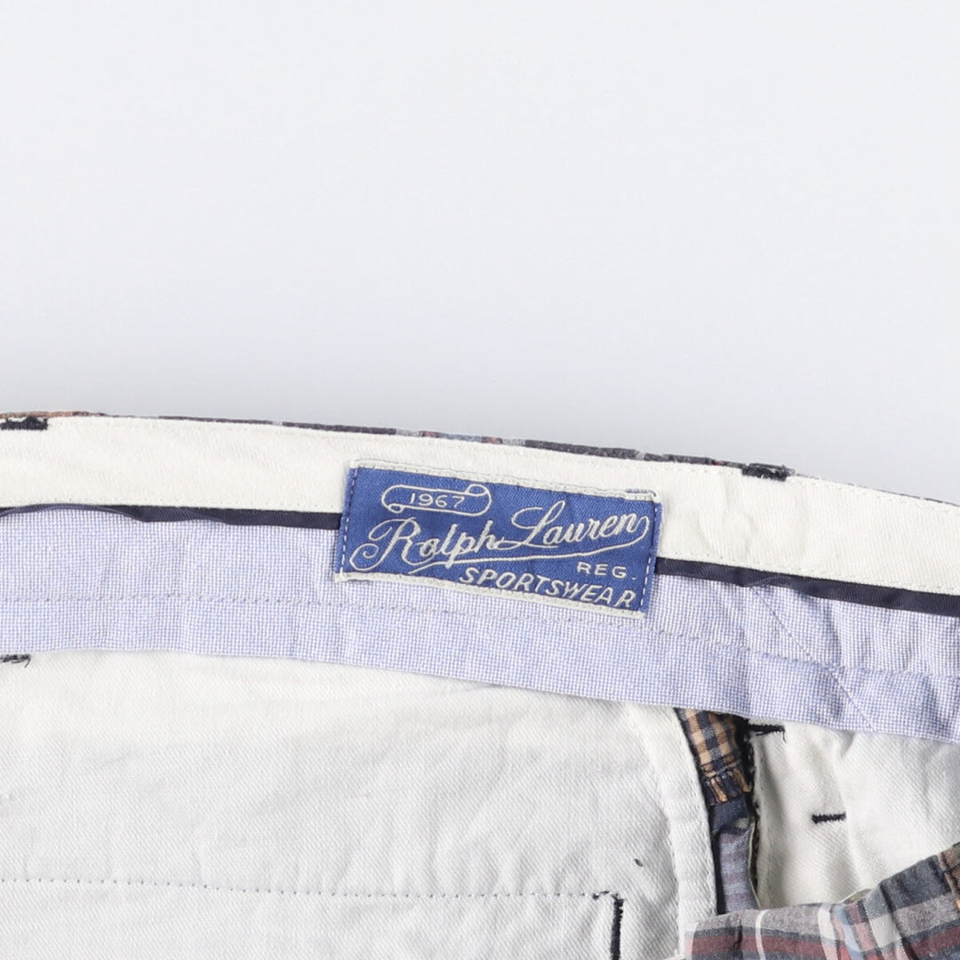 Ralph Lauren POLO by Ralph Lauren Check Pattern Patchwork Shorts Men's Size W36 cotton multicolor Vintage Second Hand