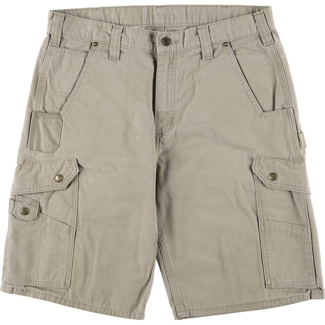 Carhartt Relaxed Fit Ripstop Cargo Shorts, Men's, W34 equivalent cotton Beige type Vintage Second Hand