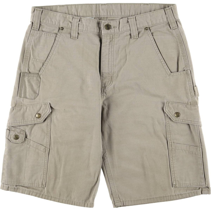 Carhartt Relaxed Fit Ripstop Cargo Shorts, Men's, W34 equivalent cotton Beige type Vintage Second Hand