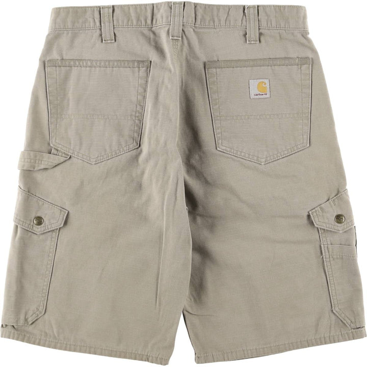 Carhartt Relaxed Fit Ripstop Cargo Shorts, Men's, W34 equivalent cotton Beige type Vintage Second Hand