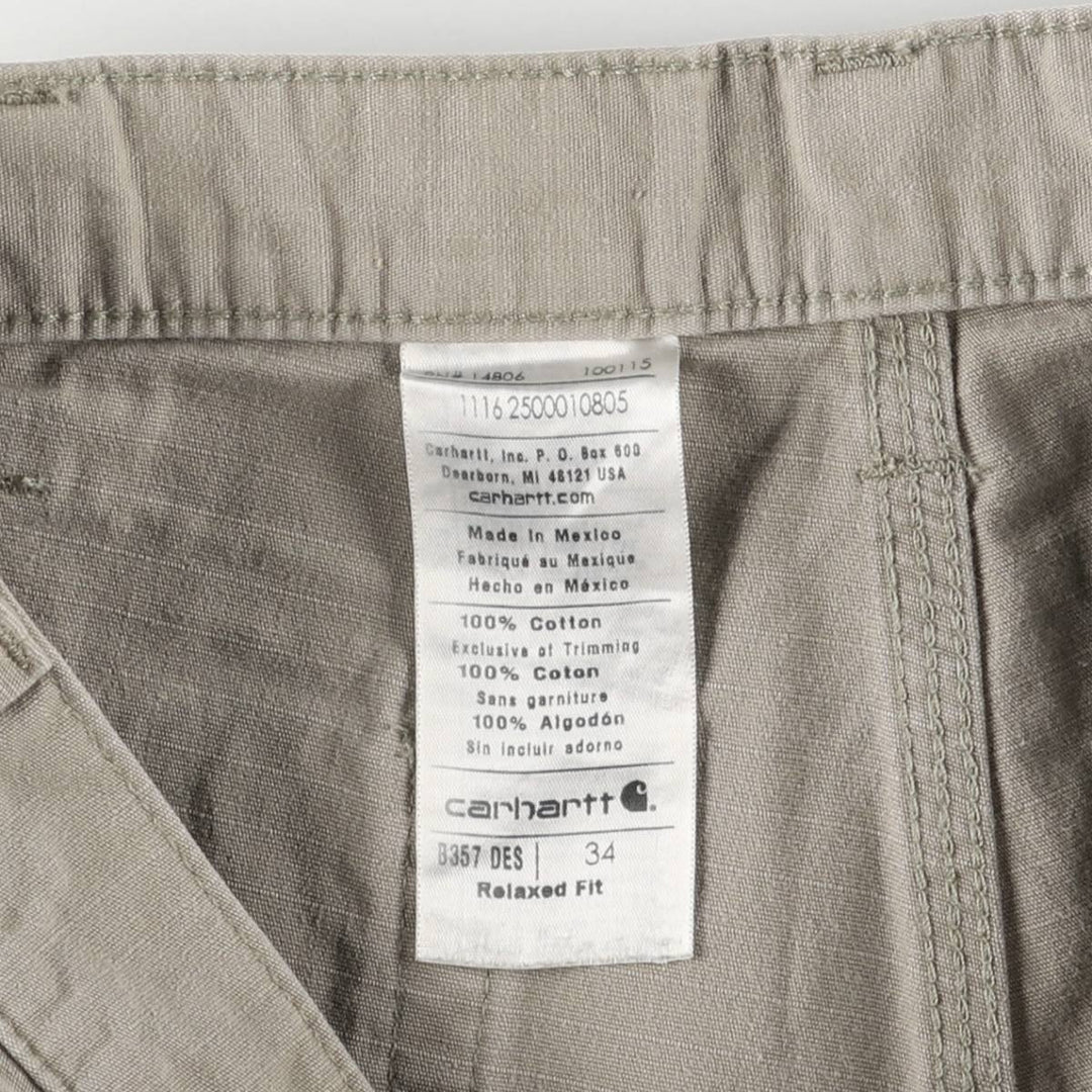 Carhartt Relaxed Fit Ripstop Cargo Shorts, Men's, W34 equivalent cotton Beige type Vintage Second Hand