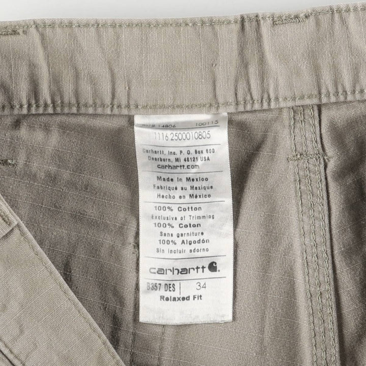 Carhartt Relaxed Fit Ripstop Cargo Shorts, Men's, W34 equivalent cotton Beige type Vintage Second Hand