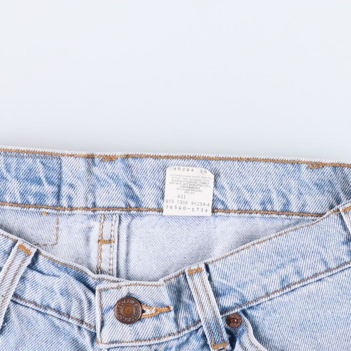 90'S Levi's 560 Loose Fit Denim Shorts with Orange Tab, Men's Size W30, Vintage cotton blue type Vintage Second Hand
