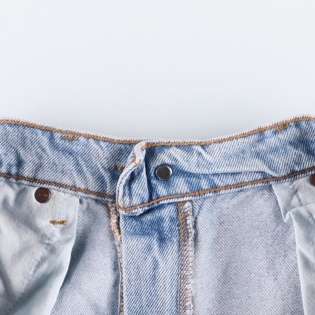 90'S Levi's 560 Loose Fit Denim Shorts with Orange Tab, Men's Size W30, Vintage cotton blue type Vintage Second Hand