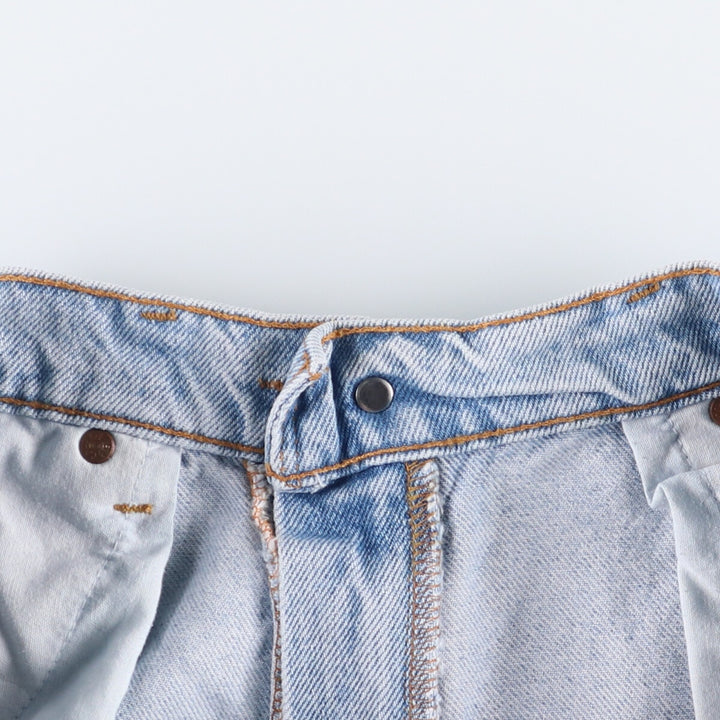 90'S Levi's 560 Loose Fit Denim Shorts with Orange Tab, Men's Size W30, Vintage cotton blue type Vintage Second Hand