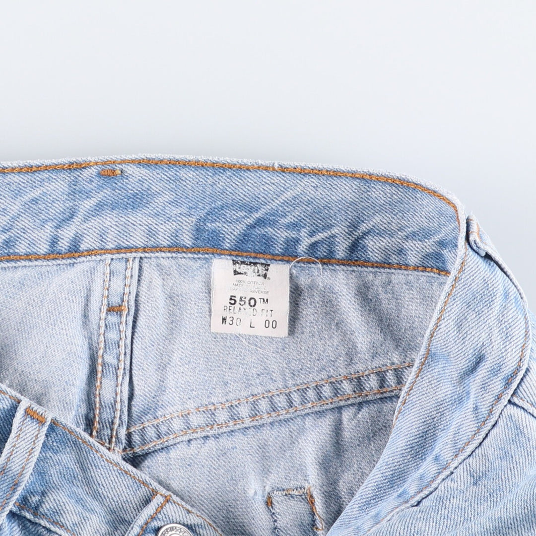 90'S Levi's 550 Relaxed Fit Denim Shorts, Men's, Size W30, Vintage cotton blue type Vintage Second Hand