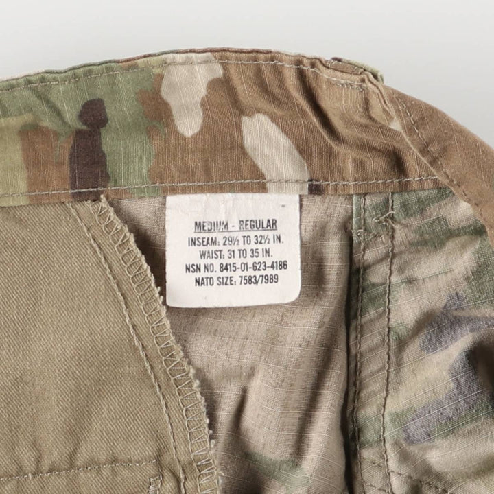 Genuine US military camouflage pattern multicam camo ripstop military cargo pants combat pants made in USA MEDIUM-REGULAR Nylon Khaki type Vintage Second Hand