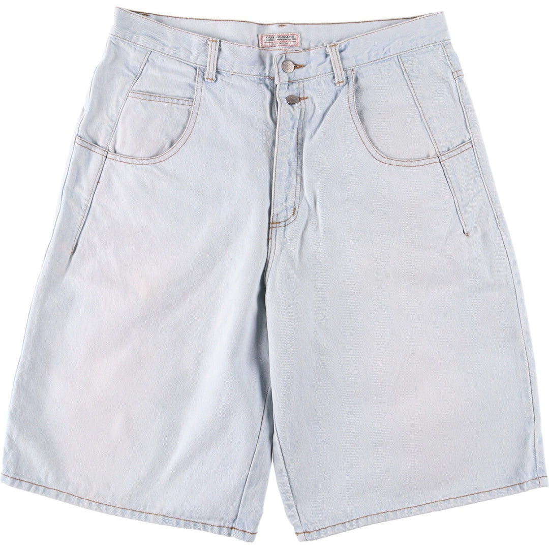 90'S Guess Jeans Georges Marciano denim shorts, men's size 36, made in the USA. cotton blue type Vintage Second Hand
