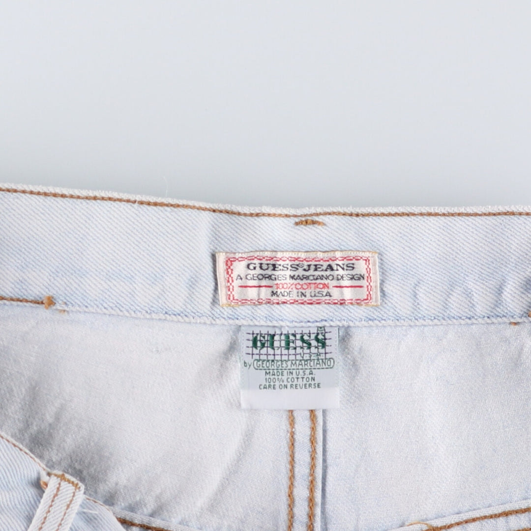 90'S Guess Jeans Georges Marciano denim shorts, men's size 36, made in the USA. cotton blue type Vintage Second Hand