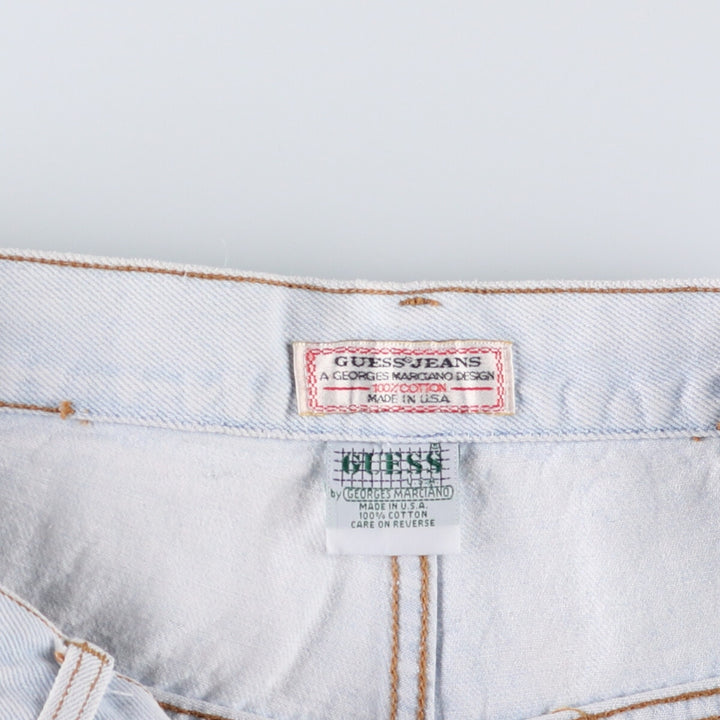 90'S Guess Jeans Georges Marciano denim shorts, men's size 36, made in the USA. cotton blue type Vintage Second Hand