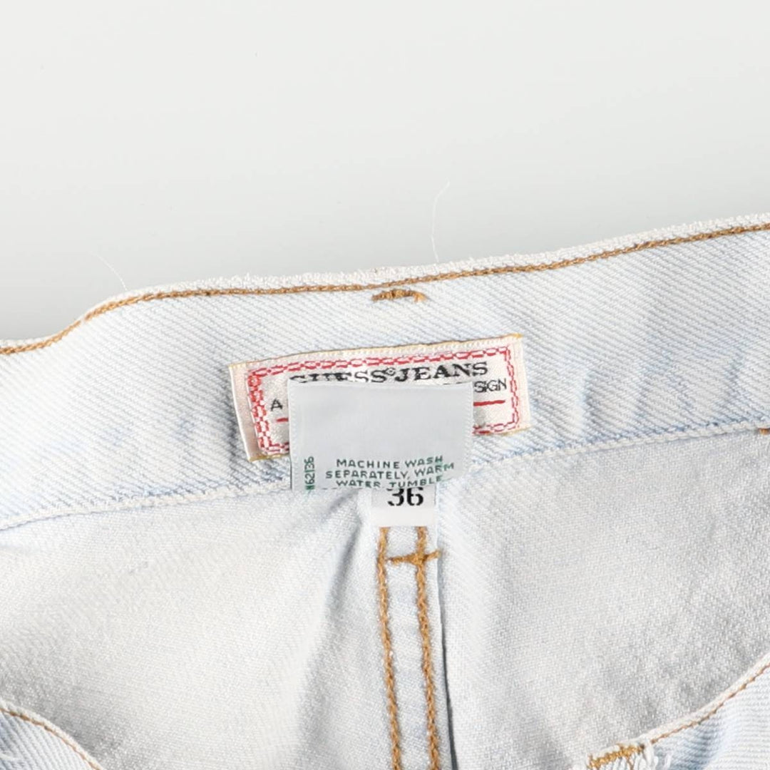 90'S Guess Jeans Georges Marciano denim shorts, men's size 36, made in the USA. cotton blue type Vintage Second Hand