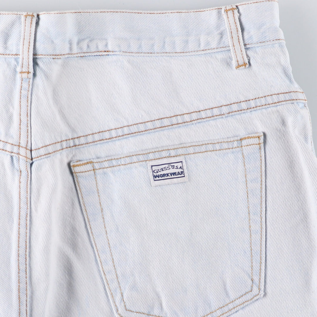 90'S Guess Jeans Georges Marciano denim shorts, men's size 36, made in the USA. cotton blue type Vintage Second Hand