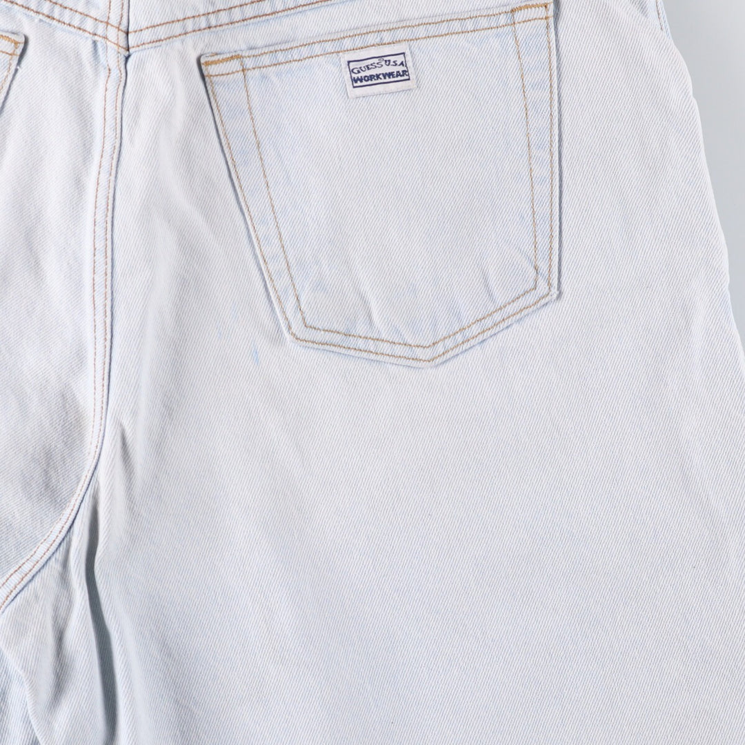90'S Guess Jeans Georges Marciano denim shorts, men's size 36, made in the USA. cotton blue type Vintage Second Hand
