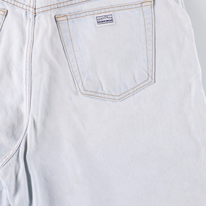 90'S Guess Jeans Georges Marciano denim shorts, men's size 36, made in the USA. cotton blue type Vintage Second Hand