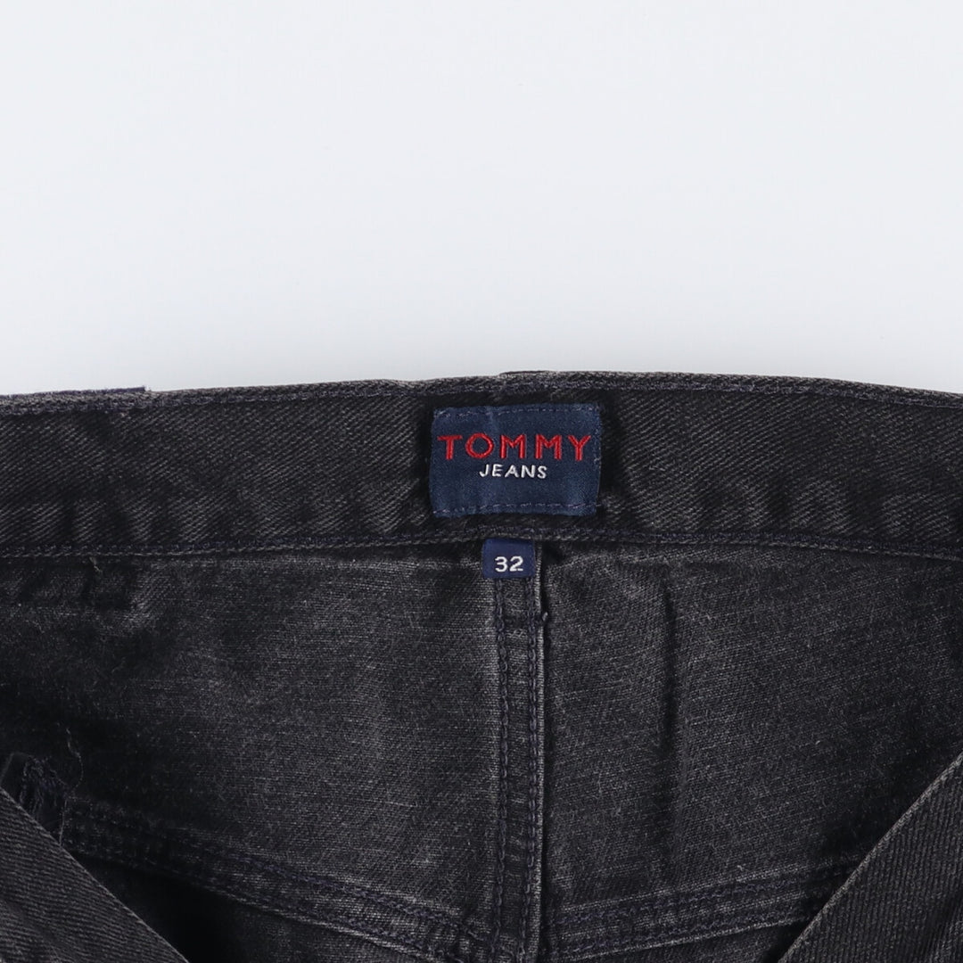 90'S Tommy Hilfiger Jeans Black Denim Painter Shorts, Men's, Size W33 cotton black type Vintage Second Hand