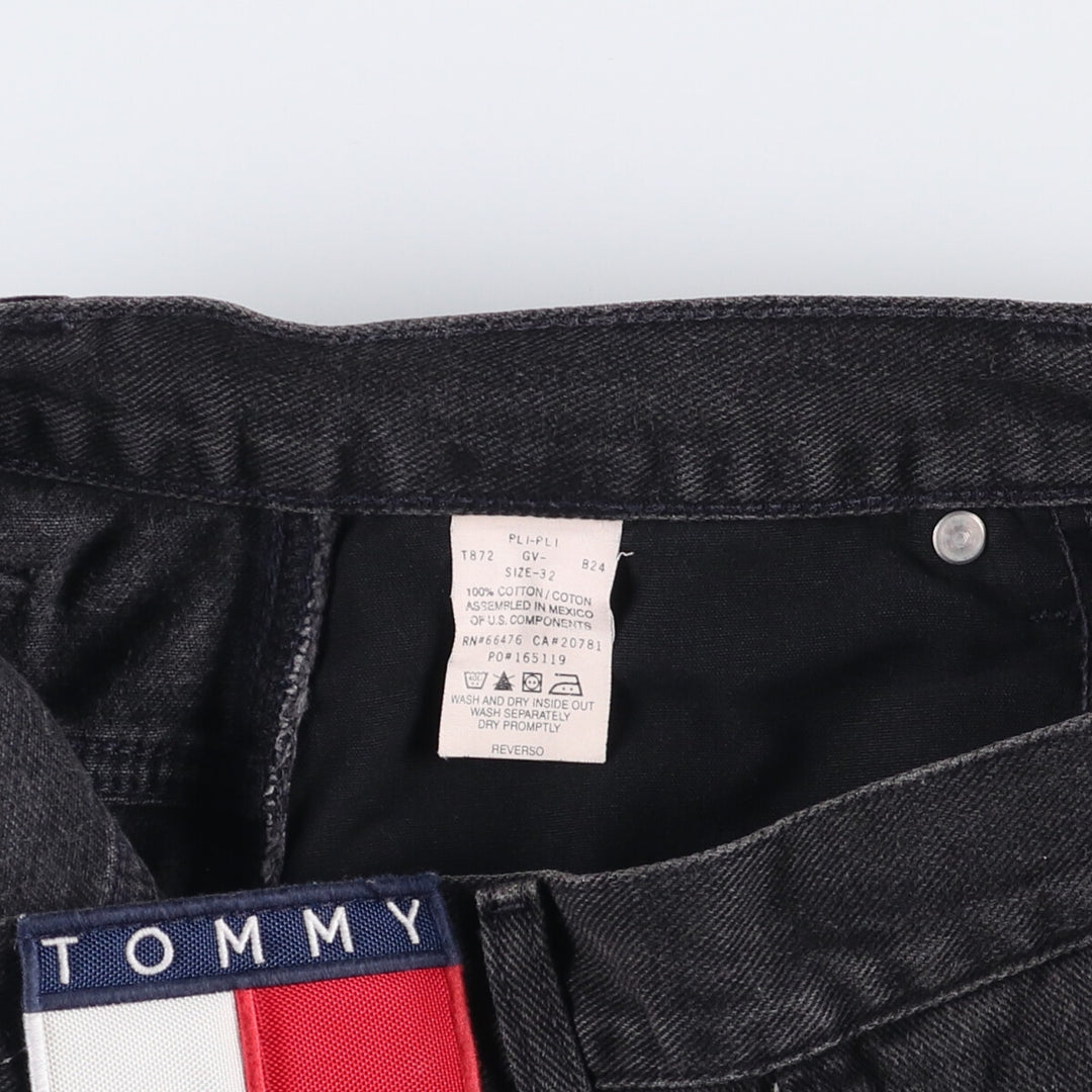 90'S Tommy Hilfiger Jeans Black Denim Painter Shorts, Men's, Size W33 cotton black type Vintage Second Hand