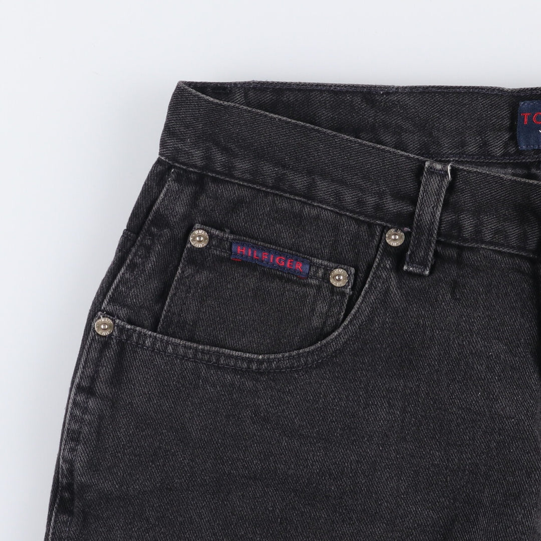 90'S Tommy Hilfiger Jeans Black Denim Painter Shorts, Men's, Size W33 cotton black type Vintage Second Hand